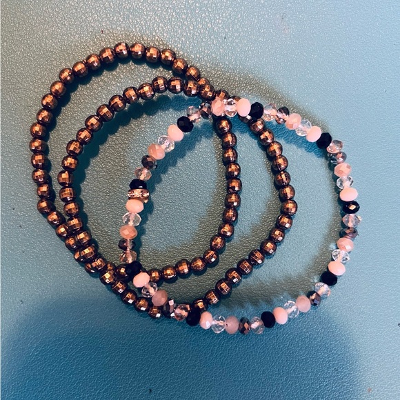 Bead & Faux Pearl Bracelets - 3 pack - Picture 2 of 2